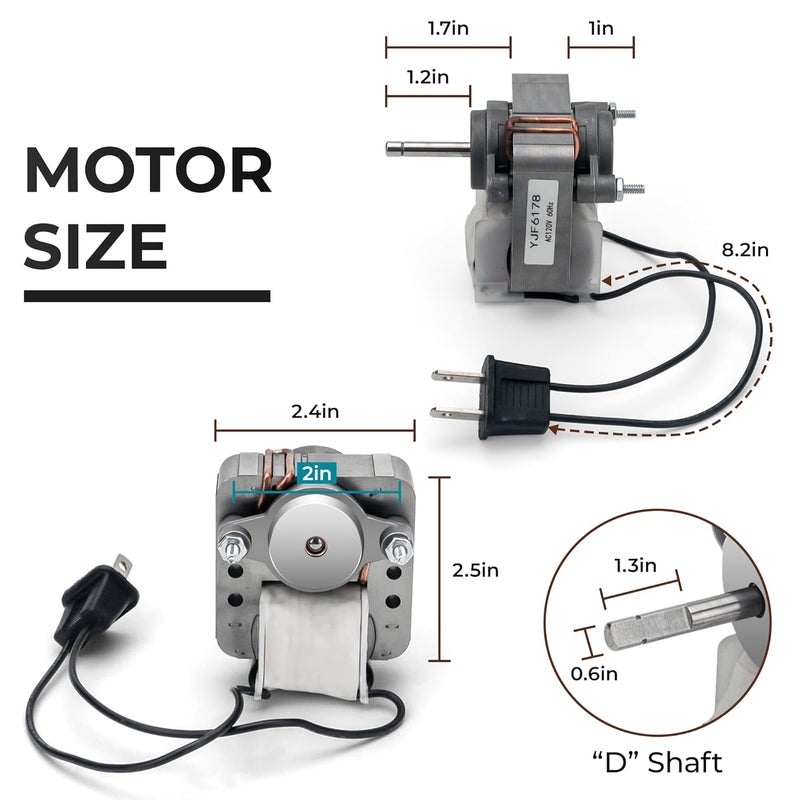 Fetechmate Upgraded 70CFM Bathroom Exhaust Fan Motor Replace 99080166 BP28 YJF6178 Bath Motor Fit for Br-oan Nu-Tone Nau-tilus 678 671 679 658 657 655 Vent Bath Fan Motor-60HZ 120V 1.1A CCW by - Image 4